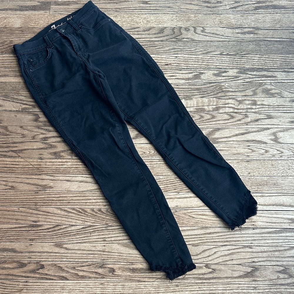 7 For All Mankind Women's Gwenevere Ankle Skinny Mid Rise Jean raw hem
